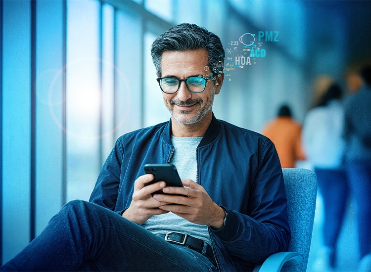 Man looking at his mobile phone