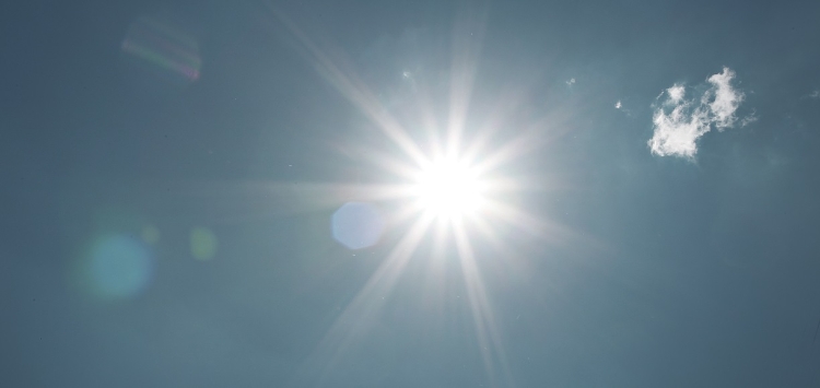 bright sun in the sky